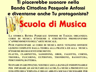 TAGGIA Banda  Pasquale Anfossi Corsi di Strumento