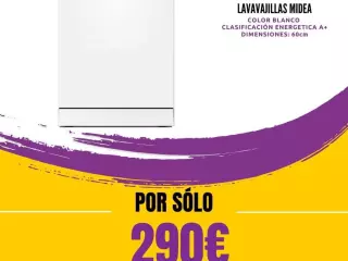 LAVAVAJILLAS MIDEA 12 CUBIERTOS BLANCO
