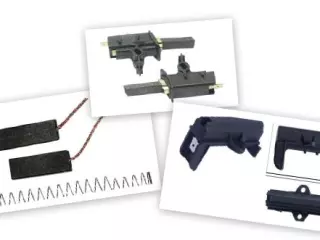 Escobillas motor CC 58mm corte derecho – Calidad AEG, Zanussi