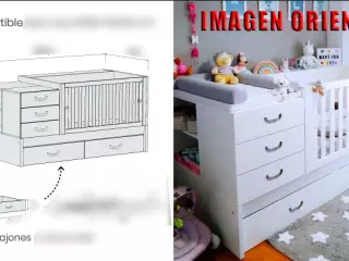 Cuna cambiador convertible en habitación infantil