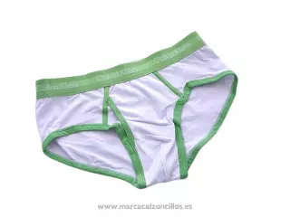 Slips Calvin Klein Hombre 365 Verde Blanco