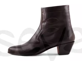 BOTAS DE MEDIA CAÑA CON CREMALLERA TACÓN CUBANO HOMBRE PIEL