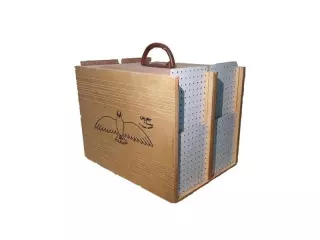 TRANSPORTÍN CLÁSICO DE MADERA PARA OCHO PALOMOS