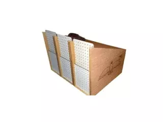 TRANSPORTÍN PARA SEIS PALOMOS EN CUÑA DE MADERA