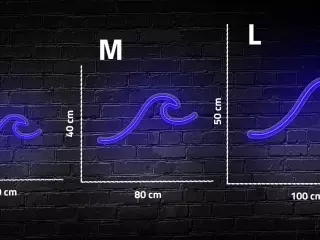 Neón con forma de ola