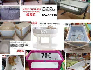 MINI CUNAS, MOISÉS, COLECHO , MADERA ETC DESDE 60€ EN PUMUCKI REUS ( TGNA)