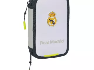 Estuche Escolar Real Madrid C.F. Blanco | Estuche Completo con Lápices,