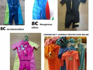 TRAJES NEOPRENO , CAMISETAS Y GORRAS PROTECCIÓN SOLAR DSDE 3€