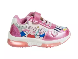 Zapatillas Deportivas Infantiles Peppa Pig con Luces LED en Color Rosa
