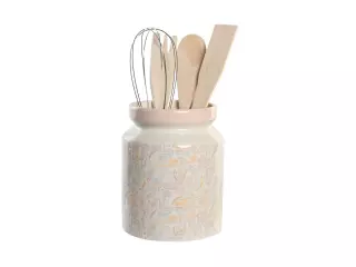 Bote para Utensilios de Cocina DKD Home Decor de Metal, Dolomita