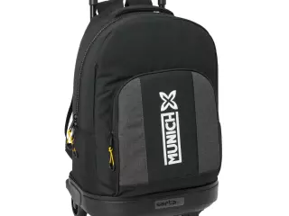 Mochila Escolar con Ruedas Munich Topo Negro 33x45x22 cm – Reforzada