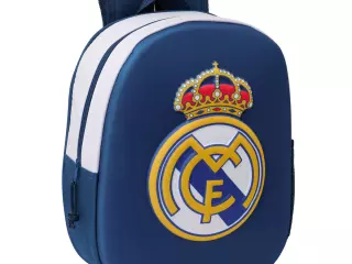 Mochila Infantil Real Madrid C.F. 3D Negra 27x33x10 cm con Hombreras