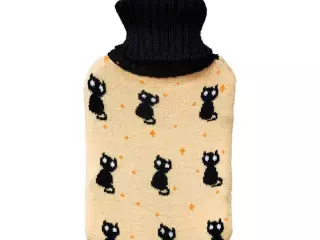Bolsa de Agua Caliente EDM Beige con Diseño de Gatos – Lana Suave 2 L