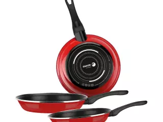 Set de Sartenes Fagor Rojo Optimax – Antiadherente, Apto para Inducción,