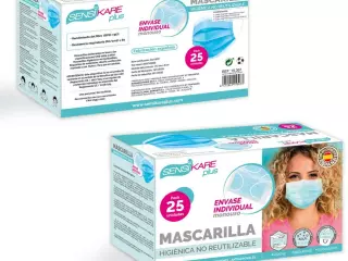 Caja de Mascarillas Higiénicas SensiKare (12 Cajas x 25 Unidades)