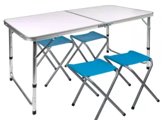 Mesa Plegable Aktive con 4 Taburetes Mobiliario Compacto y Resistente