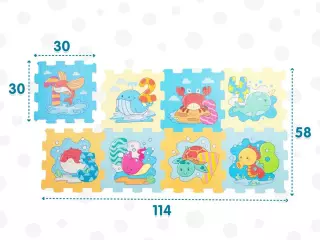 Alfombra de Juego Colorbaby Marino EVA – Puzzle Didáctico de 8 Piezas