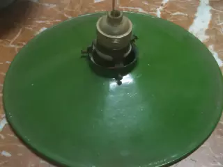 Lámpara antigua colgante esmaltada verde 25cm