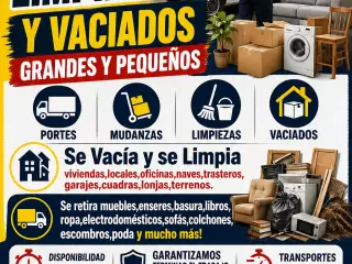 Portes mudanzas limpiezas y vaciados