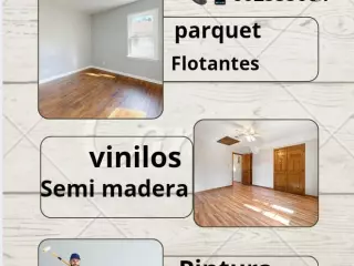 Colocación de suelo.de madera . Y trabajos de pintura. 