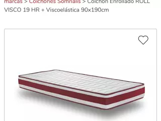 2 Camas Individuales 90x190 (Base + Colchón Viscoelástico)
