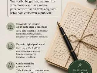 TRANSCRIBO TU MANUSCRITO, BIOGRAFIA, TEXTOS ANTIGUOS