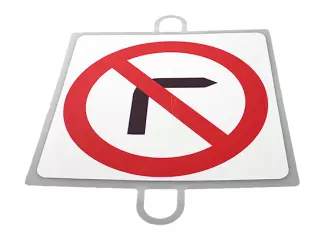 PANEL DE SEÑALIZACION TRAFICO DE PROHIBICION Nº 4 (GIRO DCHA)