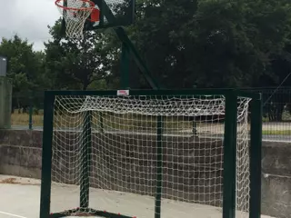 JUEGO PORTERIAS F.SALA/BALONMANO - CANASTA BASKET GRIS/VERDE