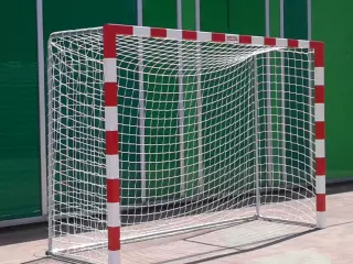 JUEGO PORTERIAS ALUMINIO BALONMANO-FUTBOL SALA 80X80 TRASLADABLES CON BASE TUBO REDONDO portes gratis