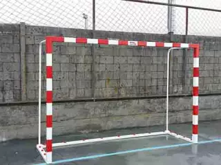 JUEGO PORTERIAS F.SALA/BALONMANO ALUMINIO TRASLADABLES 80X80MM CON BASE 80X40MM