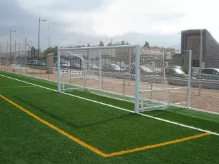 JUEGO PORTERIAS ALUMINIO FUTBOL 11  120X100 ABATIBLES CON ARQUILLOS LACADOS,PREGUNTAR STOCK