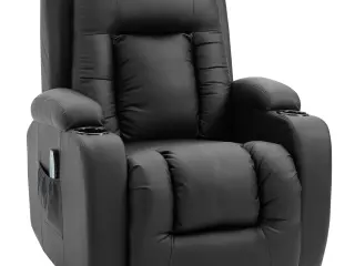Sillón de Masaje Reclinable 150° de 8 Puntos Vibrante Calor Lumbar 90x93x103 Negro