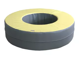 FIGURA DONUT 120X60X30 CM - AMARILLO/GRIS, 120X60X30 CM