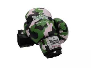 PAR DE GUANTES BOXEO FULLBOXING CAMUFLAJE - ESTAMPADO MILITAR, 14OZ