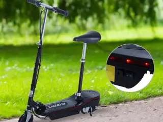 Scooter Eléctrico con Luz LED Asiento Ajustable Acero Negro 81.5x37x96cm