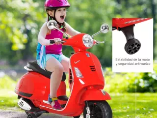 Eléctrica Infantil Coche Triciclo Vespa Scooter Eléctrico a Batería con Luz MP3 USB Bocina para Niños Más de 3 Años Carga 25kg