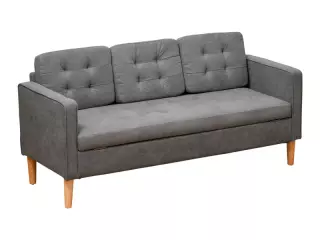 Sofá de 3 Plazas Acolchado con 3 Cojines y Reposabrazos Espacio de Almacenaje Estilo Moderno para Salón Dormitorio 166,5x62x82 cm Gris