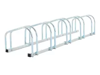 Aparcamiento para 5 Bicicletas Estacionamiento para Aparcar Bicicletas para Interior y Exterior 145x33x27cm Plata