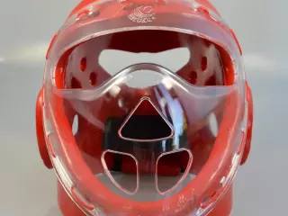 CASCO WACOKU CON MÁSCARA - ROJO/AZUL/BLANCO TAEKWONDO