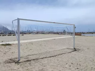 JUEGO PORTERÍAS FÚTBOL-PLAYA ALUMINIO 90 MM PORTES GRATIS