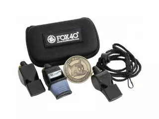 Pack 3 Silbatos Fox 40 Con Estuche y Moneda FUTBOL