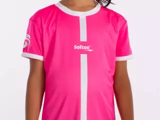 CAMISETA SOFTEE TIPEX NIÑA  - FUCSIA FLUOR/BLANCO, 8 AÑOS