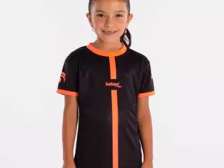 CAMISETA SOFTEE TIPEX NIÑA  - NEGRO/CORAL FLUOR, 14 AÑOS