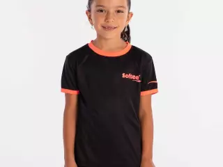 CAMISETA SOFTEE GALAXY NIÑA - NEGRO/CORAL FLUOR, 6 AÑOS