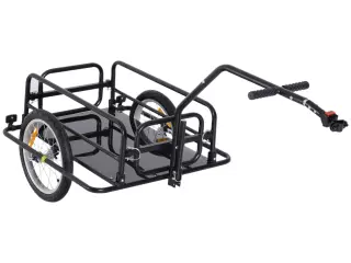 Remolque de Carga para Bicicleta Plegable con 2 Ruedas Reflectores Seguros Carga 40 kg 155x71,5x77 cm Negro