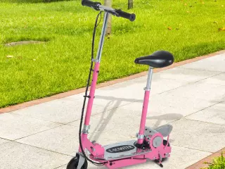 Patinete Eléctrico Scooter Plegable con Manillar y Asiento Ajustable Rosa 81.5x37x96cm