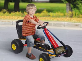 Go Kart Coche para Niños 3-8 Años con Asiento Ajustable - Acero Negro - 96x68x56cm preguntar stock