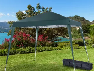 Carpa Plegable 3x3m Cenador de Jardín Diseño Pop Up de Acero y Cubierta de Tela Oxford Verde