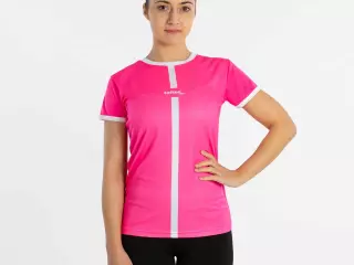 CAMISETA SOFTEE TIPEX MUJER  - XS, FUCSIA FLUOR/BLANCO
