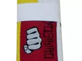 CINTURON KARATE/JUDO YOSIHIRO 100% ALGODON - BLANCO/AMARILLO, JUNIOR